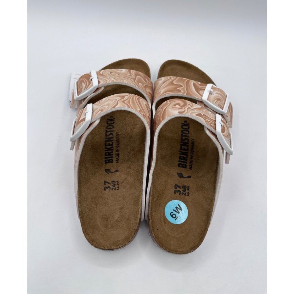 Birkenstock Women's Arizona Birko-Flor / Sandals - New Beige - Size 6 - Picture 3 of 6